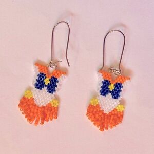 Sailor Venus Scout Orange Blue Uniform Suit Beaded Anime Earrings
